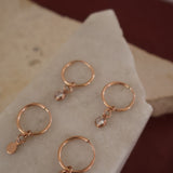 Rose Gold Small Hoop with Charm