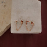 Rose Gold Ball and Chain Stud