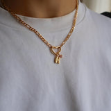 Puffy Initial & Birthstone Necklace