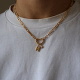 Puffy Initial & Birthstone Necklace