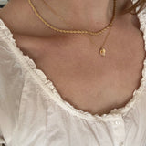 Stamped Initial Necklace - Circle