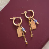Initial & Birthstone Hoops