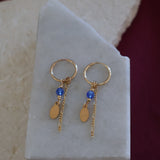 December Birthstone Chain Drop Earrings (Pre-Made)