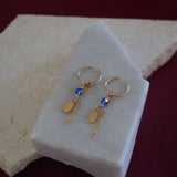 December Birthstone Chain Drop Earrings (Pre-Made)