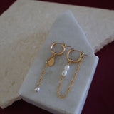 Pearl and Chain Drop Earrings (Pre-Made)