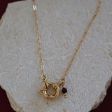 Ruby Chunky Clasp Paperclip Necklace (Pre-Made)