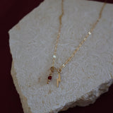 Ruby & Lightning Charm Necklace (Pre-Made)