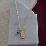 J Initial and Swarovski Necklace (Pre-Made)