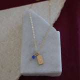 Initial and Birthstone Necklace