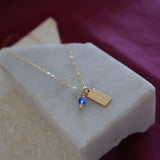 J Initial and Swarovski Necklace (Pre-Made)
