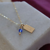 J Initial and Swarovski Necklace (Pre-Made)