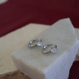 Large Princess Stone Hoops