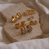 Pave Chevron Hoops