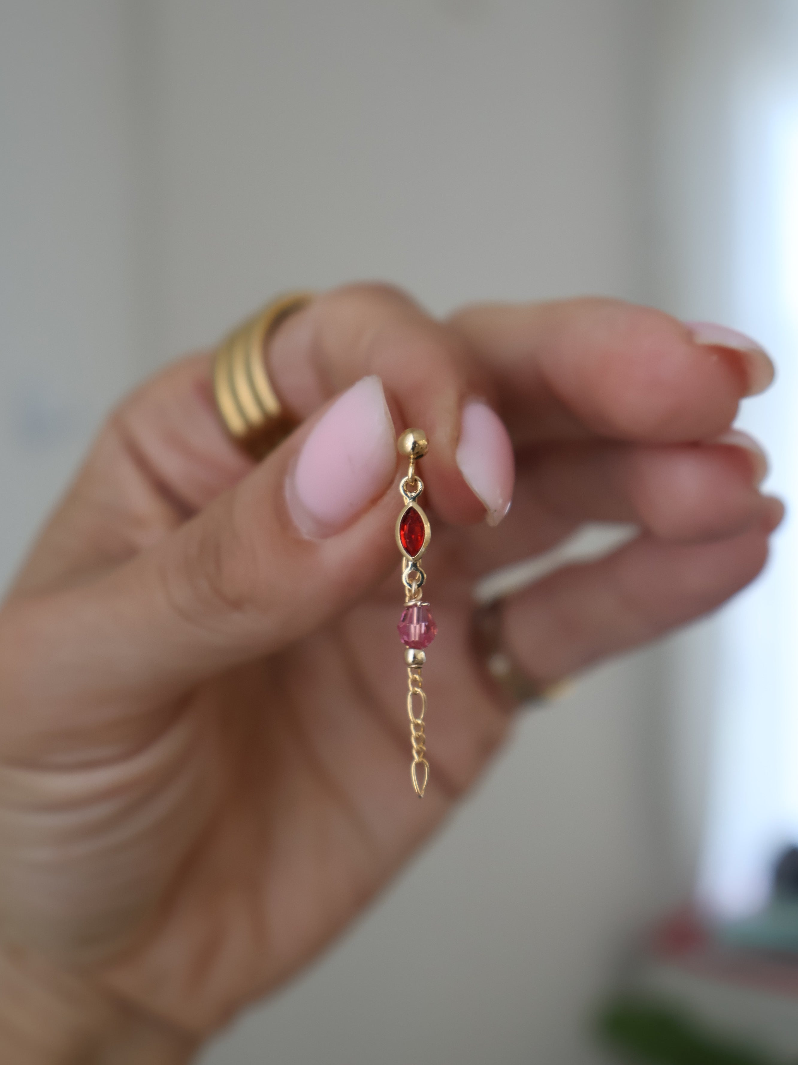 Dangly Coloured Studs