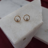 Circle & Stone Studs