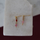 Mix Matched Swarovski & Charm Studs (Pink)