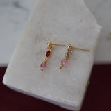 Mix Matched Swarovski & Charm Studs (Pink)