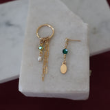 Emerald & Pearl Hoop & Stud Earrings