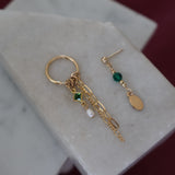 Emerald & Pearl Hoop & Stud Earrings
