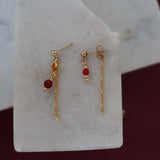 Mix Matched Swarovski & Charm Studs (Red)