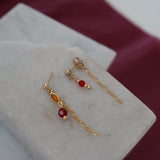 Mix Matched Swarovski & Charm Studs (Red)