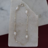 Pearl & Rectangle Link Bracelet