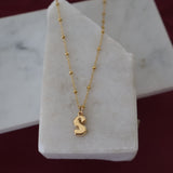 Puffy 'S' Initial Orb Link Necklace