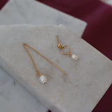 Circle Dangly & Ear Thread Earrings