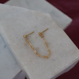 Ball and Rectangle Linked Earring
