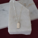 'S' Stamped Rectangle Pendant Necklace