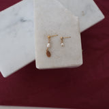 Minimal Dangly Pearl Earrings