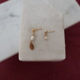 Minimal Dangly Pearl Earrings