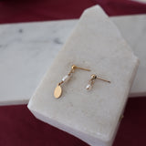 Minimal Dangly Pearl Earrings