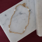 Pearl Linked Gold Anklet