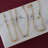 Coloured Gem Link Bracelets