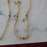 Coloured Gem Link Bracelets