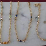 Coloured Gem Link Bracelets