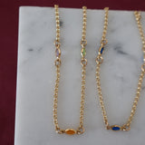 Coloured Gem Link Bracelets