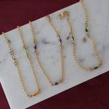 Coloured Gem Link Bracelets