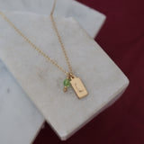 L stamped Peridot Necklace