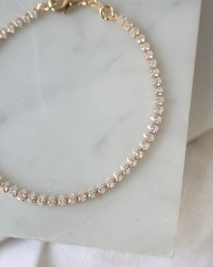 Teardrop Cut Tennis Bracelet