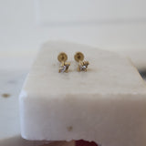 Diamonte Dot Screw Back Studs