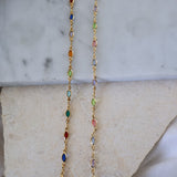 Oval Gem Linked Anklet