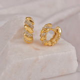 Luxe Twisted Zircon Hoops