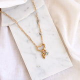 Puffy Initial & Birthstone Necklace