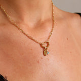 Puffy Initial & Birthstone Necklace