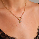 Puffy Initial & Birthstone Necklace