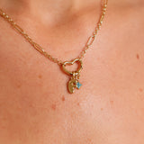 Puffy Initial & Birthstone Necklace