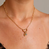 Puffy Initial & Birthstone Necklace