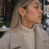 Wavy Marquise Stone Hoops